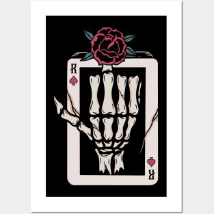 Rose and skull Posters and Art